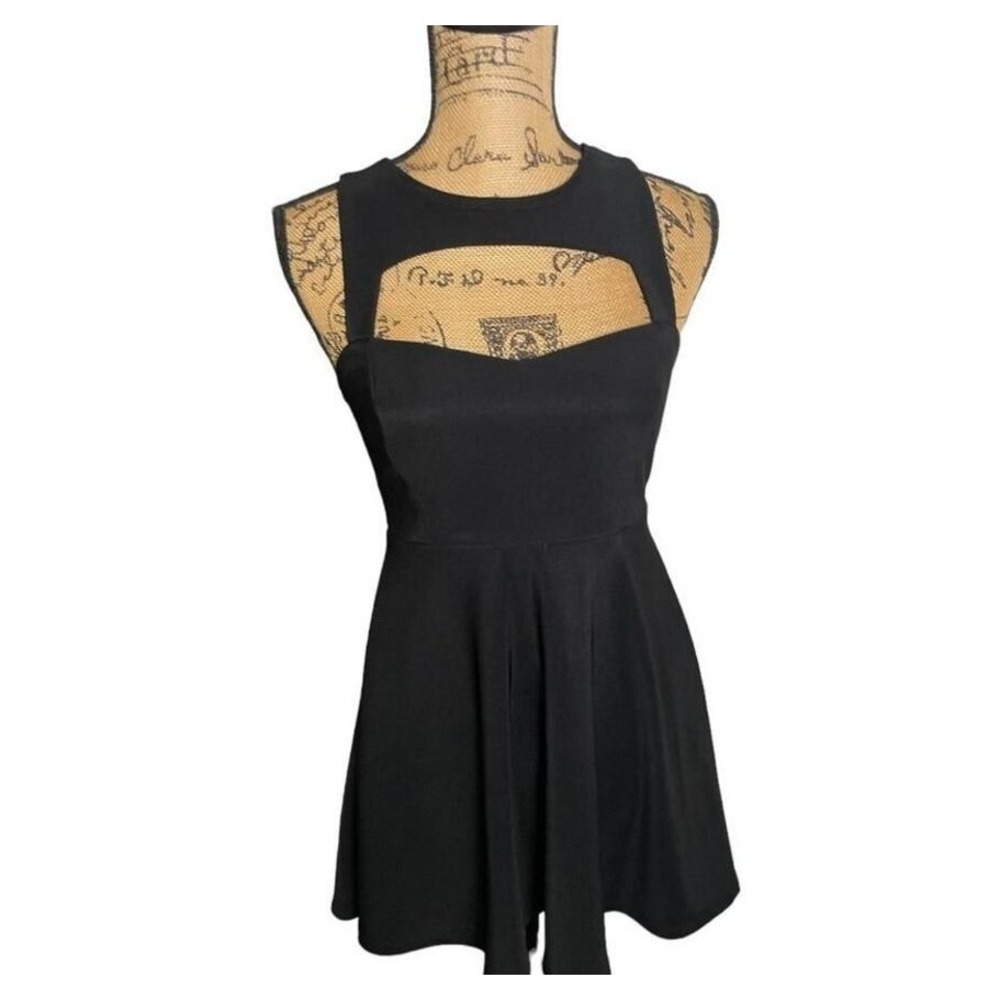 Honey Punch‎ Women's Black Keyhole Cutout Mini Cocktail Club Dress Size Small